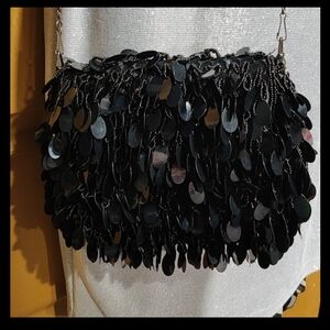 Black Sequin Bag. Please See Pictures For Details. No brand.